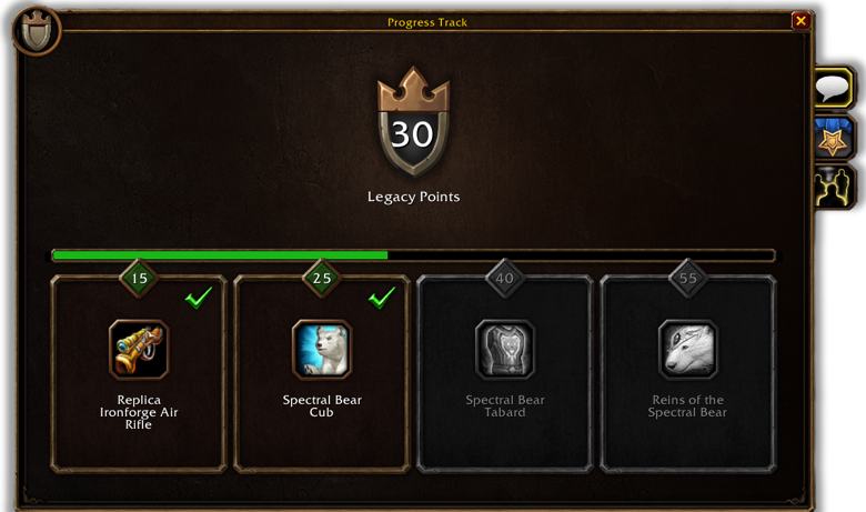 Legacy reward track example shown in Blizzard's WoW Forever Deep Dive recap